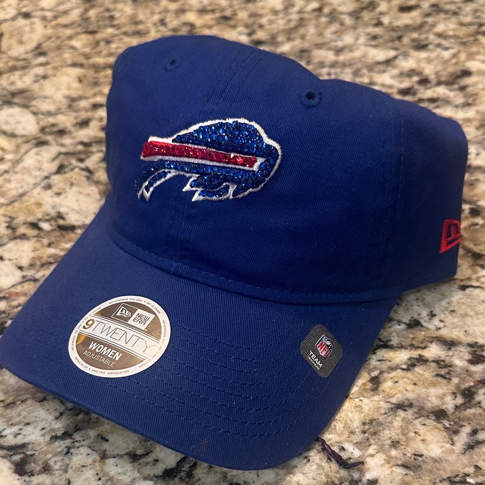Buffalo Bills Women’s Blue New Era Swarovski Bling Adjustable Hat Cap Brand New